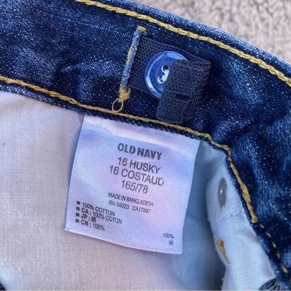 Old Navy Kids Straight Droit Astro Adjustable Jeans Sz 16